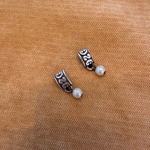 Silver and Pearl Drop Earrings